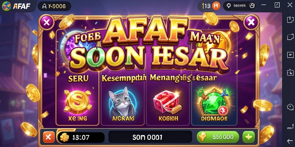 Screenshot menampilkan gameplay seru AFAF dengan simbol slot yang berkilauan.