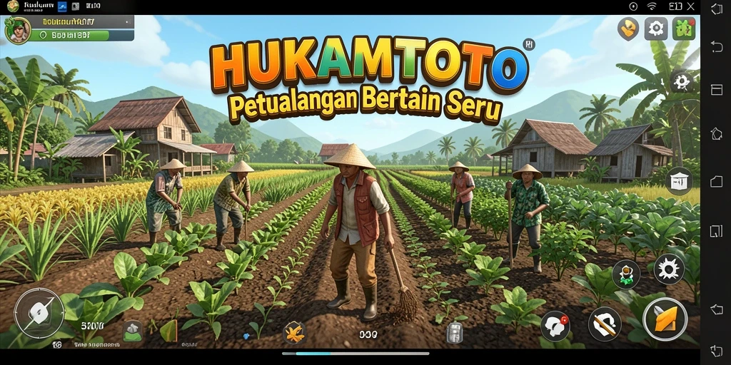 Tangkapan layar HUKUMTOTO menampilkan gameplay bertani yang menarik dan interaktif.
