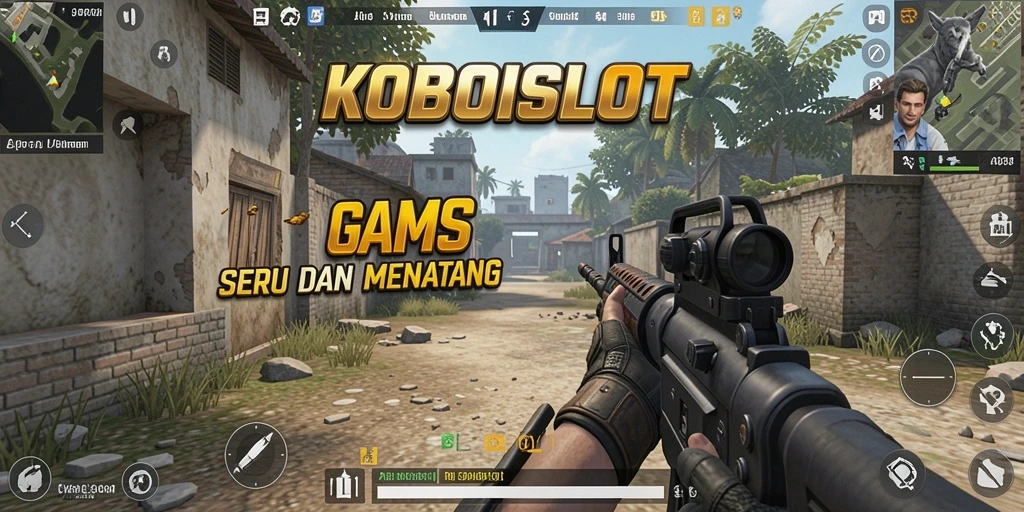 Tampilkan gameplay intens dari <strong>KOBOISLOT</strong> dalam pertempuran FPS.