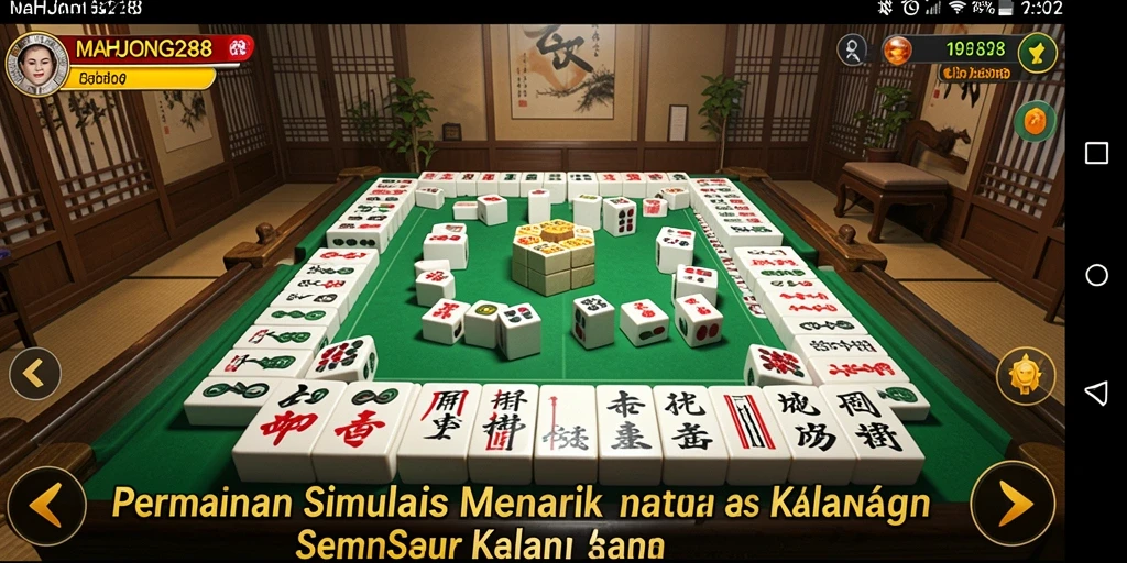 Tampilan gameplay <strong>MAHJONG288</strong> dengan grafis memukau dan antarmuka yang intuitif.