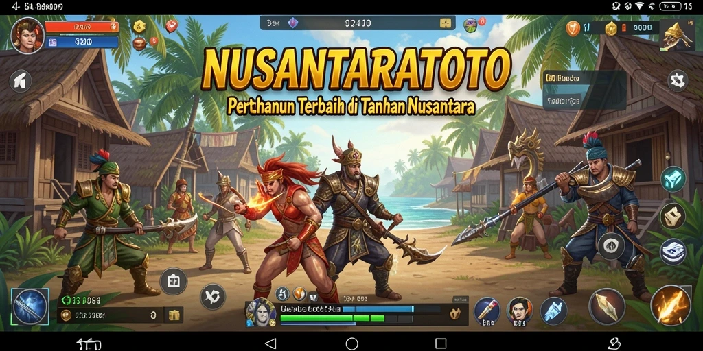 Gameplay seru NUSANTARATOTO dalam melindungi menara dari serangan.