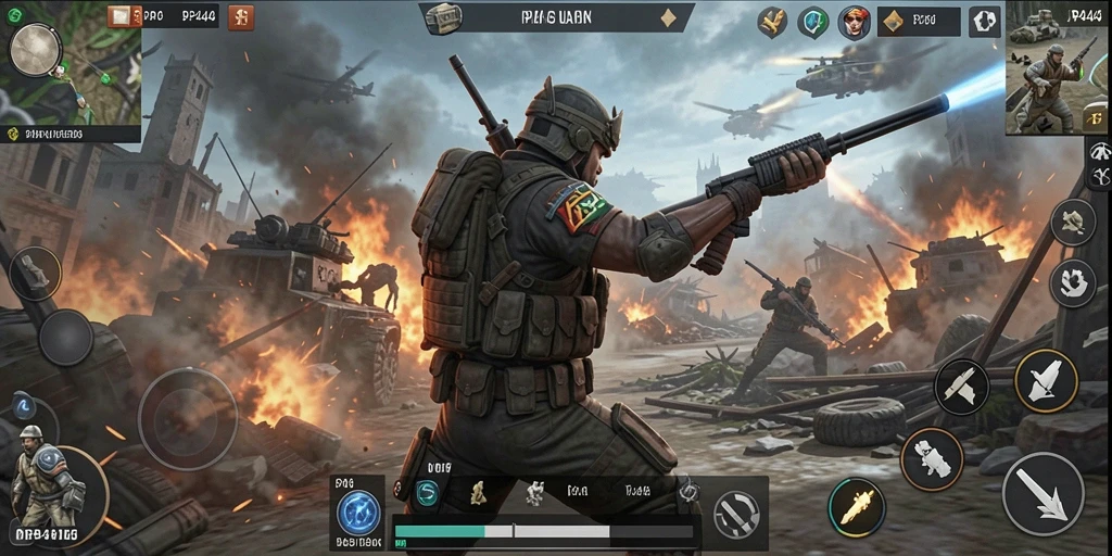 Screenshot gameplay PP444 menampilkan pertempuran strategis yang mendebarkan.